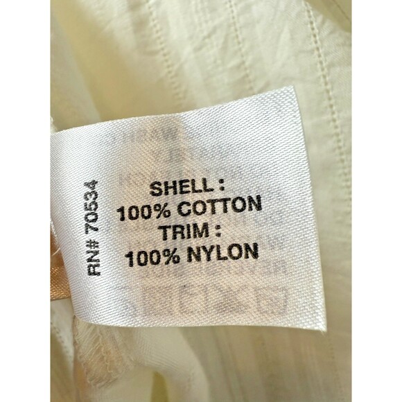 Orvis Ivory Striped Semi Sheer Blouse, Size XL - Picture 8 of 11